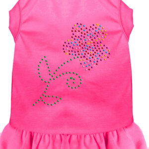 Rhinestone Multi Flower Dress Bright Pink XXXL