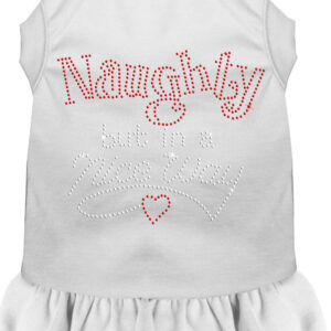 Rhinestone Naughty but in a nice way Dress White Med