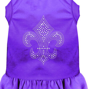 Silver Fleur de Lis Rhinestone Dress Purple XXL