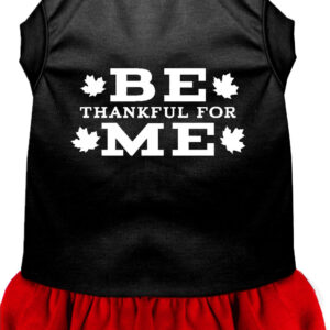 Be Thankful for Me Screen Print Dress Black with Red XXXL