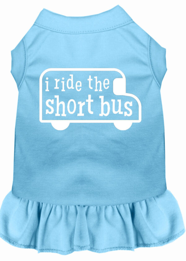 I ride the short bus Screen Print Dress Baby Blue XXL