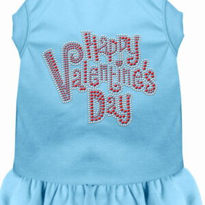 Happy Valentines Day Rhinestone Dress Baby Blue Lg