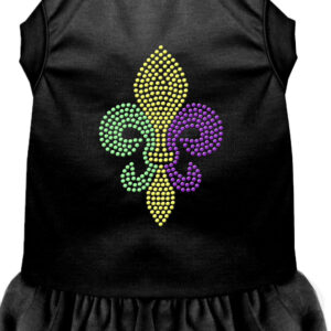 Mardi Gras Fleur De Lis Rhinestone Dress Black Lg