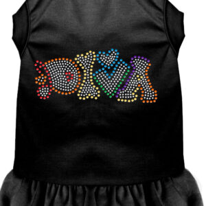 Technicolor Diva Rhinestone Pet Dress Black Med