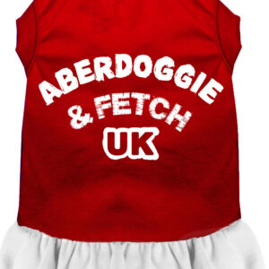 Aberdoggie UK Screen Print Dress Red with White Sm
