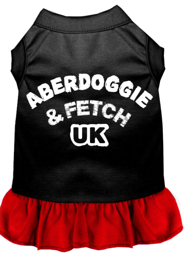 58-02-XLBKRD.jpg Aberdoggie UK Screen Print Dog Dress Black with Red XL