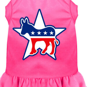 Democrat Screen Print Dress Bright Pink 4X (22)
