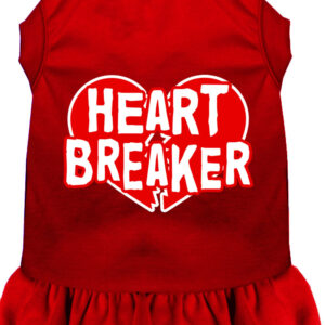 Heart Breaker Screen Print Dress Red XS