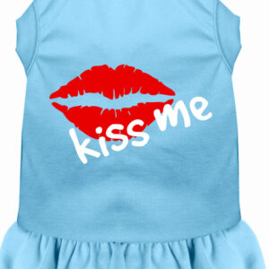 Kiss Me Screen Print Dress Baby Blue XXL