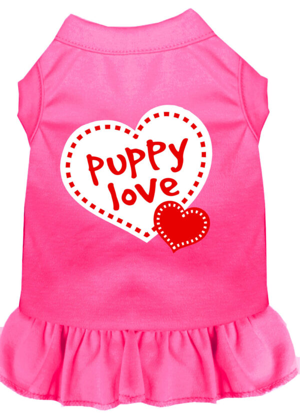 58-14-XXXLBPK.jpg Puppy Love Screen Print Dress Bright Pink XXXL
