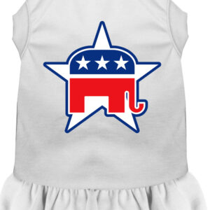 Republican Screen Print Dress White XL