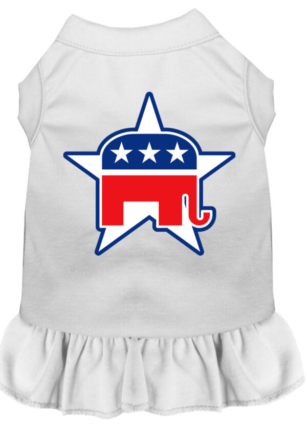 Republican Screen Print Dress White XL