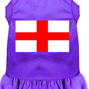 St Georges Cross Screen Print Dress Purple Lg