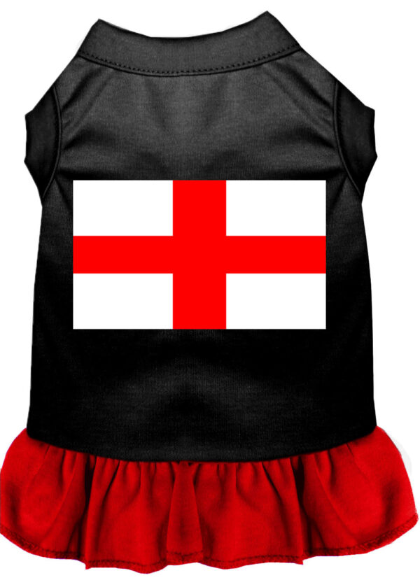 58-17-SMBKRD.jpg St Georges Cross Screen Print Dress Black with Red Sm
