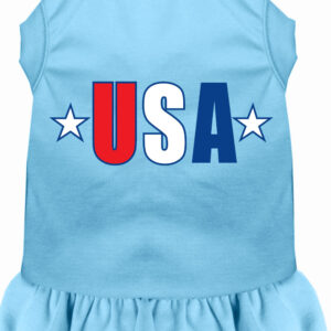 USA Star Screen Print Dress Baby Blue XXXL