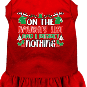 I Regret Nothing Screen Print Dog Dress Red Size SM