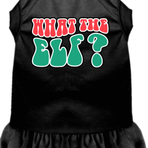 What the Elf Screen Print Dog Dress Black Size XS