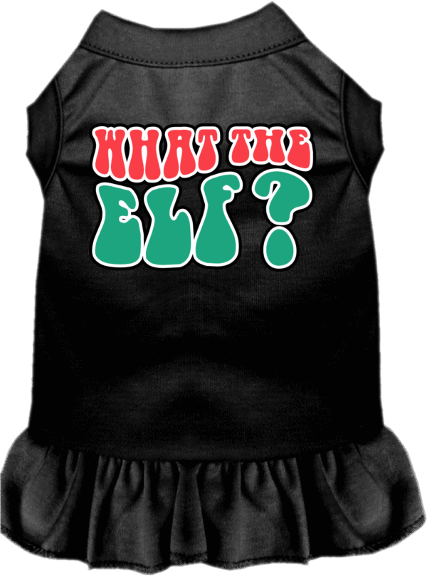 What the Elf Screen Print Dog Dress Black Size XS