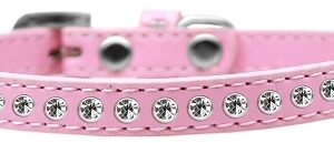 Clear Crystal Size 10 Light Pink Puppy Collar