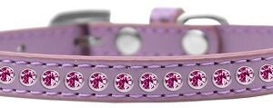 Bright Pink Crystal Size 8 Lavender Puppy Collar