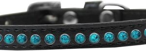 Southwest Turquoise Pearl Size 8 Black Puppy Collar