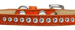 Clear Crystal Size 16 Orange Puppy Ice Cream Collar