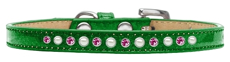 612-05-EG-16.jpg Pearl and Pink Crystal Size 16 Emerald Green Puppy Ice Cream Collar