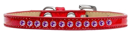 612-09-RD-14.jpg Purple Crystal Size 14 Red Puppy Ice Cream Collar