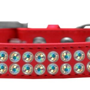 Two Row AB Crystal Size 14 Red Dog Collar