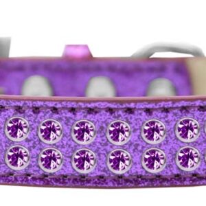 Two Row Purple Crystal Size 14 Purple Ice Cream Dog Collar