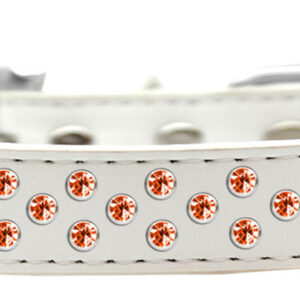 Sprinkles Dog Collar Orange Crystals Size 18 White