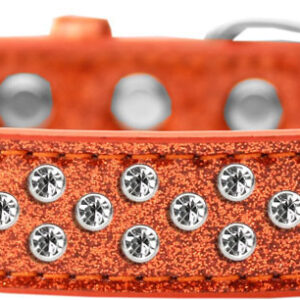 Sprinkles Ice Cream Dog Collar Clear Crystals Size 14 Orange