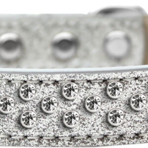 Sprinkles Ice Cream Dog Collar Clear Crystals Size 20 Silver