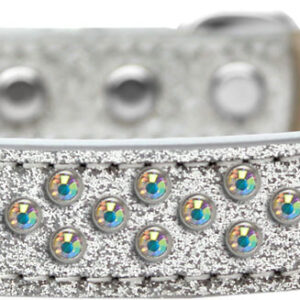 Sprinkles Ice Cream Dog Collar AB Crystals Size 16 Silver