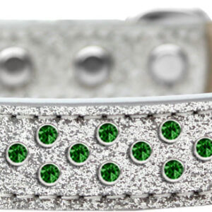 Sprinkles Ice Cream Dog Collar Emerald Green Crystals Size 18 Silver
