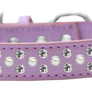 Sprinkles Dog Collar Pearl and Clear Crystals Size 18 Lavender