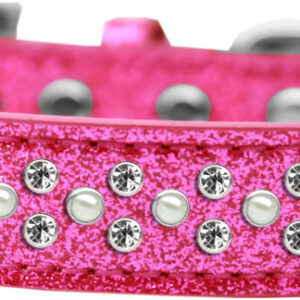 Sprinkles Ice Cream Dog Collar Pearl and Clear Crystals Size 20 Pink
