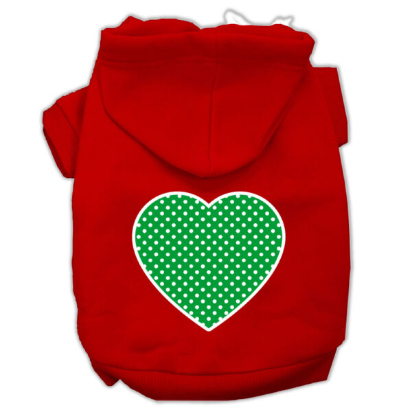 62-100-XXLRD.jpg Green Swiss Dot Heart Screen Print Pet Hoodies Red Size XXL