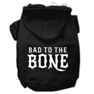 Bad to the Bone Dog Pet Hoodies Black Size XXXL