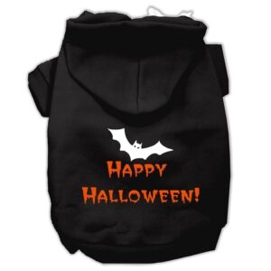 Happy Halloween Screen Print Pet Hoodies Black XXL