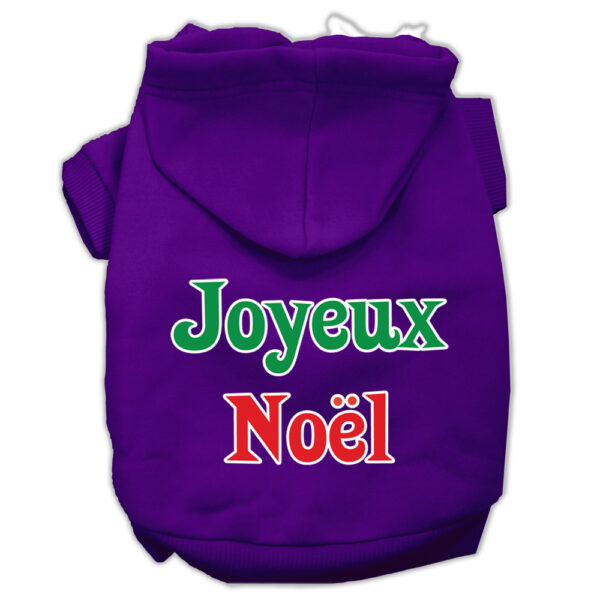 Joyeux Noel Screen Print Pet Hoodies Purple XXL