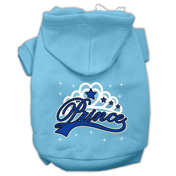 I'm a Prince Screen Print Pet Hoodies Baby Blue Size XL