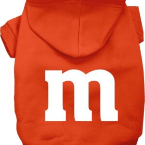 The M Costume Screen Print Dog Hoodie Orange Size SM