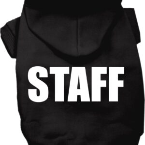 Staff Costume Screen Print Dog Hoodie Black Size XL