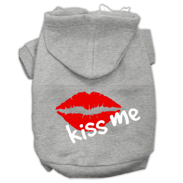 62-56-XXLGY.jpg Kiss Me Screen Print Pet Hoodies Grey Size XXL