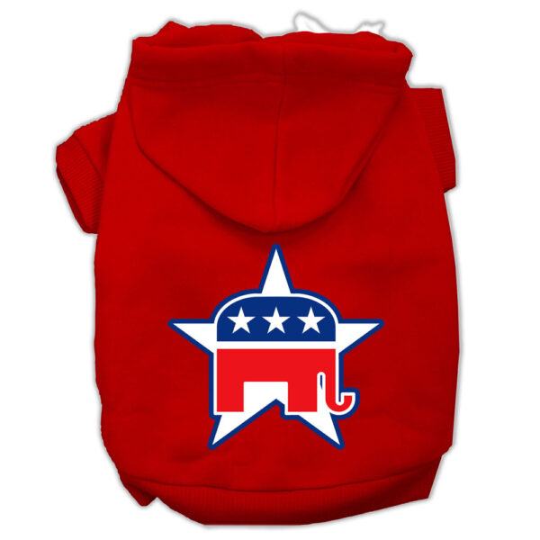 Republican Screen Print Pet Hoodies Red Size XXL