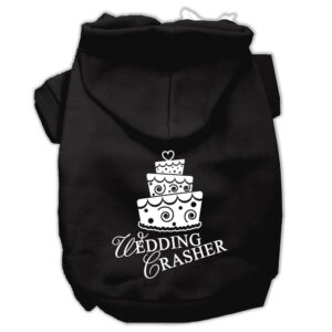 Wedding Crasher Screen Print Pet Hoodies Black Size XL