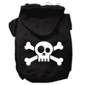 Skull Crossbone Screen Print Pet Hoodies Black Size XXL