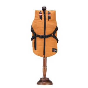 Color: Khaki, Size: L - Autumn and winter Teddy Bichon small dog chest back vest
