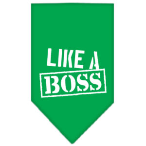 Like a Boss Screen Print Bandana Emerald Green Small